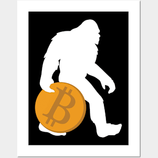 Bigfoot Bitcoin Funny Crypto Cryptocurrency Posters and Art